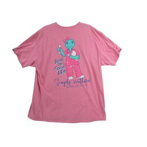 Simply Southern Pink "Living The Scrub Life" Graphic T-Shirt XXL 100% Cotton